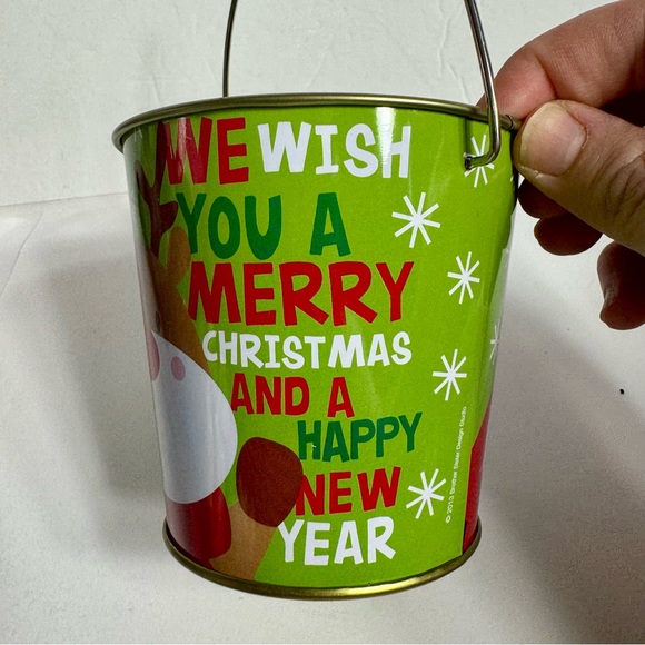 Set of 3 holiday pails. These small Christmas decorated holiday buckets pails - Picture 5 of 11